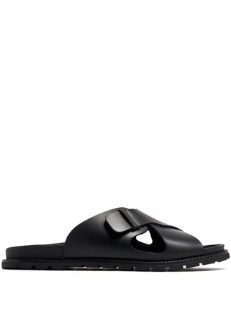 BARRETT criss-cross leather slides - Black