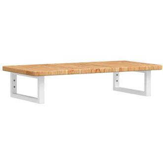 vidaXL Vidaxl - Estante De Lavabo De Pared De Acero Y Madera Maciza De Roble