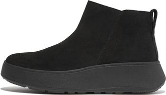 FitFlop Womens Fit Flop F-Mode Suede Flatform Zip Ankle Boots in Black