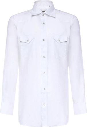 Sartorio Napoli Casual Shirt - Heren - Casual Overhemden - Wit - M - Linnen - Overhemden