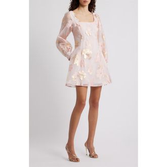 Chelsea28 Metallic Floral Jacquard Minidress in Pink Multi Lurex at Nordstrom Rack, Size Medium