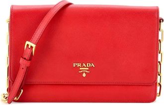 Prada Wallet on Strap Saffiano Leather Small crossbody bag - Rood