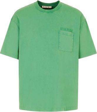 Marni Pocket T-shirt met logodetail - Groen