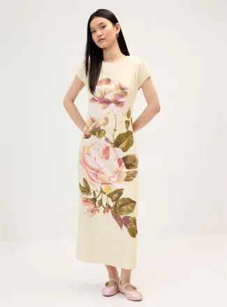 Twik Womens XL flowers laced back maxi dress