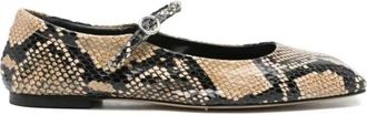 Aeyde Uma Snake - Dames - Ballerinas - Veelkleurig - 36 EU - Leer - Schoenen