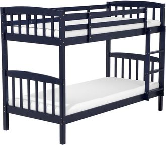 Beliani Beliani - Litera Madera De Pino Azul Oscuro 90x200 Cm Dormitorio De Ni&ntilde;os Revin