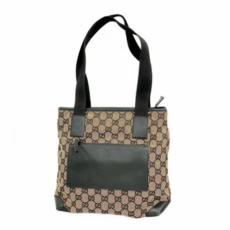 Gucci Beige Brown Canvas Tote Bag (Pre-Owned)