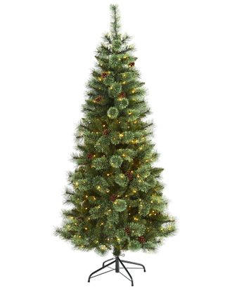 Nearly Natural 6ft White Mountain Pine Artificial Christmas Tree