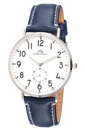 Porsamo Bleu Rowan Leather Strap Watch, 40mm in Blue at Nordstrom Rack