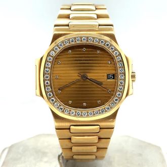 Patek Philippe Pre-owned Patek Philippe Nautilus Automatic Diamond Champagne Dial Mens Watch 3800/003