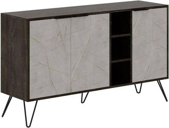 Dmora Credenza Ashlesha, Buffet da soggiorno, Madia da salotto, Dispensa da cucina, 142x36 h83 cm, Marrone e Azzurro - Dmora