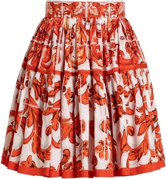 Dolce & Gabbana Rokken Oranje - Dames - Korte rokken - Veelkleurig - M - Rokken