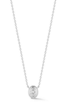 Glaze Jewelry Oval Cut Cubic Zirconia Pendant Necklace in Silver at Nordstrom Rack