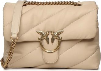 Pinko Cross Body Bags, female, Beige, ONE SIZE, Love Birds Shoulder Bag Beige