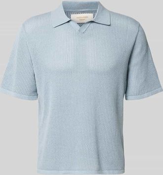 Jack & Jones Jack & Jones Regular Fit Strick-Poloshirt Modell CASSIS in Hellblau, Gr&ouml;&szlig;e XXL