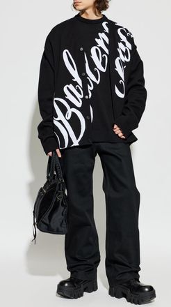 Balenciaga Wide-leg Jeans, Mens, Black