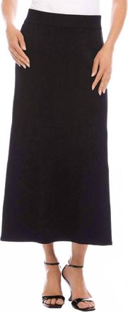 Karen Kane Sweater Knit Midi Skirt In Black