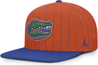 Nike Jordan Mens Florida Primetime Pin Stripe 2-Tone Jordan Brand Dri-FIT College Adjustable Hat in Orange | JC1208E6UFN-5YX