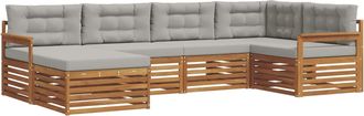 vidaXL Conjunto De Sof&aacute;s De Exterior 6 Uds. Gris Natural Y Claro Vidaxl