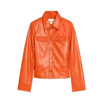 Zadig&Voltaire Leather Jackets, female, Orange, Size: XS Liam Leather Jacket