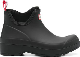 Hunter 35mm logo-patch rain boots - men - Rubber/PVC/Fabric/Fabric - 9 - Black