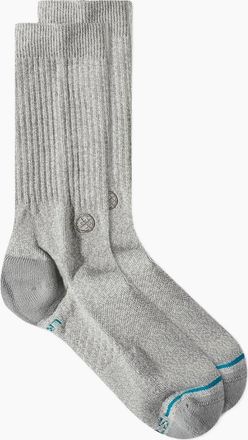 Stance Mens Stance Icon Crew Socks - Grey - Size: 9.5/13/12.5/12/11.5/11/9/16/15.5/15/14.5/14/13.5/10.5/10