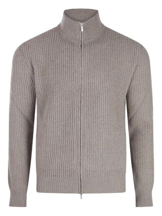 Lardini high-collar zip-up sweater - Brown