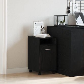 vidaXL Armadio Laterale Su Ruote con ruota Rovere nero 33 x 38 x 60 cm - Vidaxl