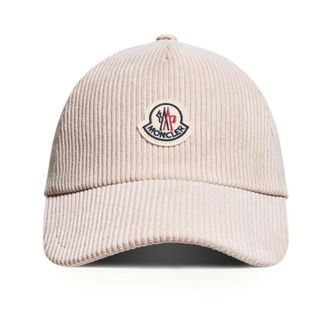 Moncler Cotton Gabardine Baseball Cap - female - Moncler - Hats & Caps - Beige - ONE SIZE - Accessories