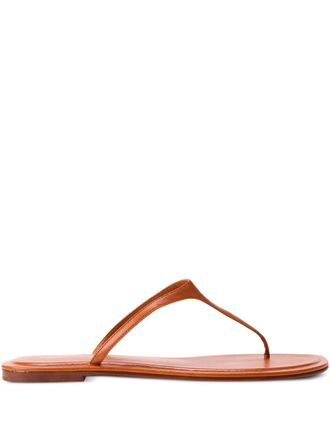 Polo Ralph Lauren logo-debossed thong sandals - Brown