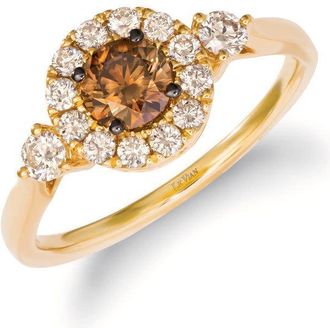 Le Vian Ladies Chocolate Solitaire Rings set in 14K Honey Gold