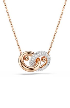 Swarovski Dextera Interlink Pendant Necklace in Rose Gold/White at Nordstrom