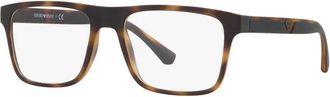 Emporio Armani Matte Havana Zonnebril met Transparante Glazen - Heren - Brillen - Bruin - 54 MM - Accessoires