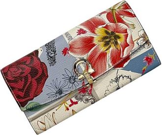 Ferragamo Light Blue Leather Long Wallet (Bi-Fold) (Pre-Owned)