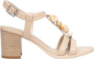 Nero Giardini Sandalo - Dames - Sandalen met hakken - Beige - 38 EU - Leer - Schoenen