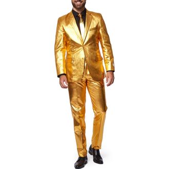 OppoSuits Groovy Gold Two Button Notch Lapel Suit in Yellow at Nordstrom, Size 36