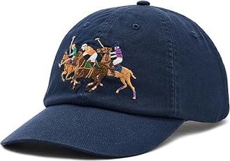 Polo Ralph Lauren Triple-Pony Twill Ball Mens Cap Mens Caps Newport Navy, Cotton