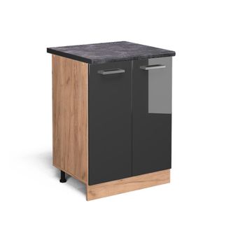 Vicco Mueble Bajo De Cocina R-line, Antracita Alto Brillo, 60 Cm, Et Antracita