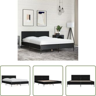 vidaXL Letto in legno - Giroletto Nero 120x190 cm in Legno Multistrato e Metallo
