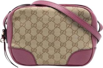 Gucci Pre-owned Cross Body Bags, female, Beige, Size: ONE SIZE Pre-owned Canvas Crossbody Bag
