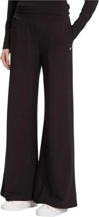 Emporio Armani Core Lady Stretch-katoenen broek met wijde pijpen - Dames - Wijde Broeken - Zwart - XS - Katoen - Broeken
