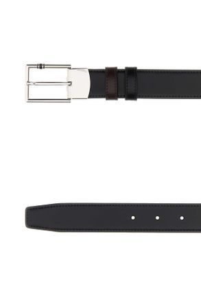Montblanc Mens Black Leather Reversible Belt 000 Cinture