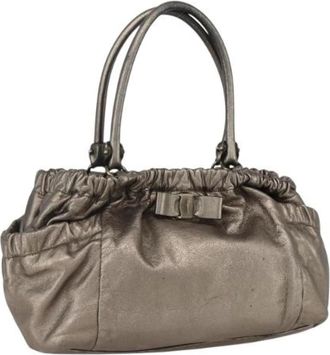 Ferragamo Pre-owned Handtas - Dames - Vintage Handtas - Bruin - ONE Size - Leer - Vintage