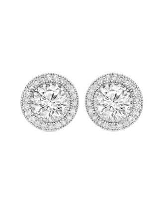 Genevive Silver Cz Halo Studs