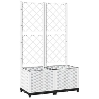 vidaXL Jardinera Con Enrejado Pp Blanco 80x40x136 Cm Vidaxl