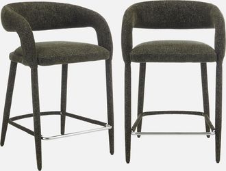 Sweeek Taburete De Bar Contempor&aacute;neo De Tela, Set De 2