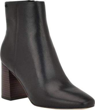 Calvin Klein Audrina Boots Womens Black Leather Dress Bootie LION450