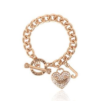 Juicy Couture Toggle Bracelet with Crystal Heart Charm in Gold at Nordstrom