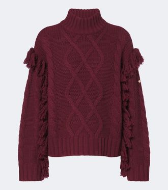 Goldbergh Jersey trenzado Brit de lana con flecos