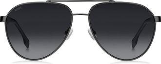 BOSS 60mm Aviator Sunglasses in Dark Ruthenium Grey at Nordstrom Rack